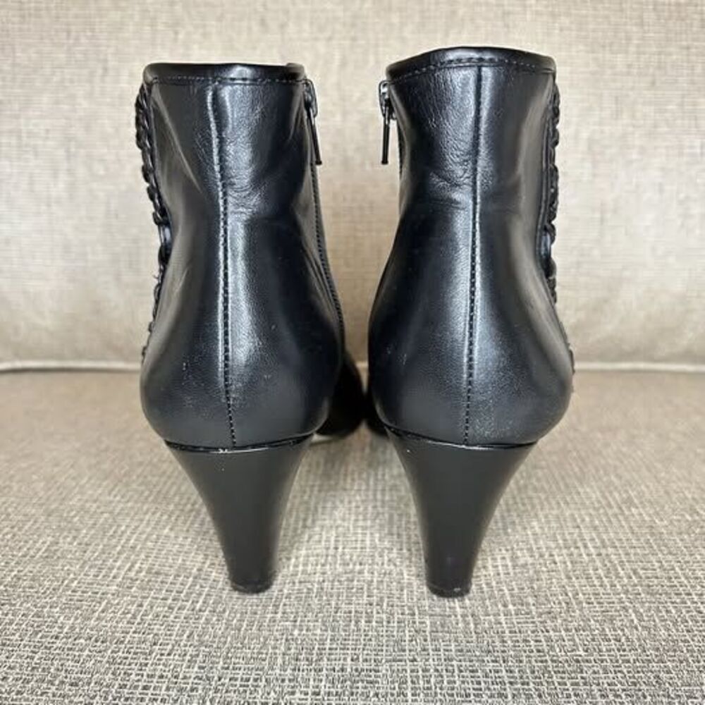 ALEX MARIE Women's Black Heeled Booties Zip Up Leather Sz 8.5 - Picture 4 of 10